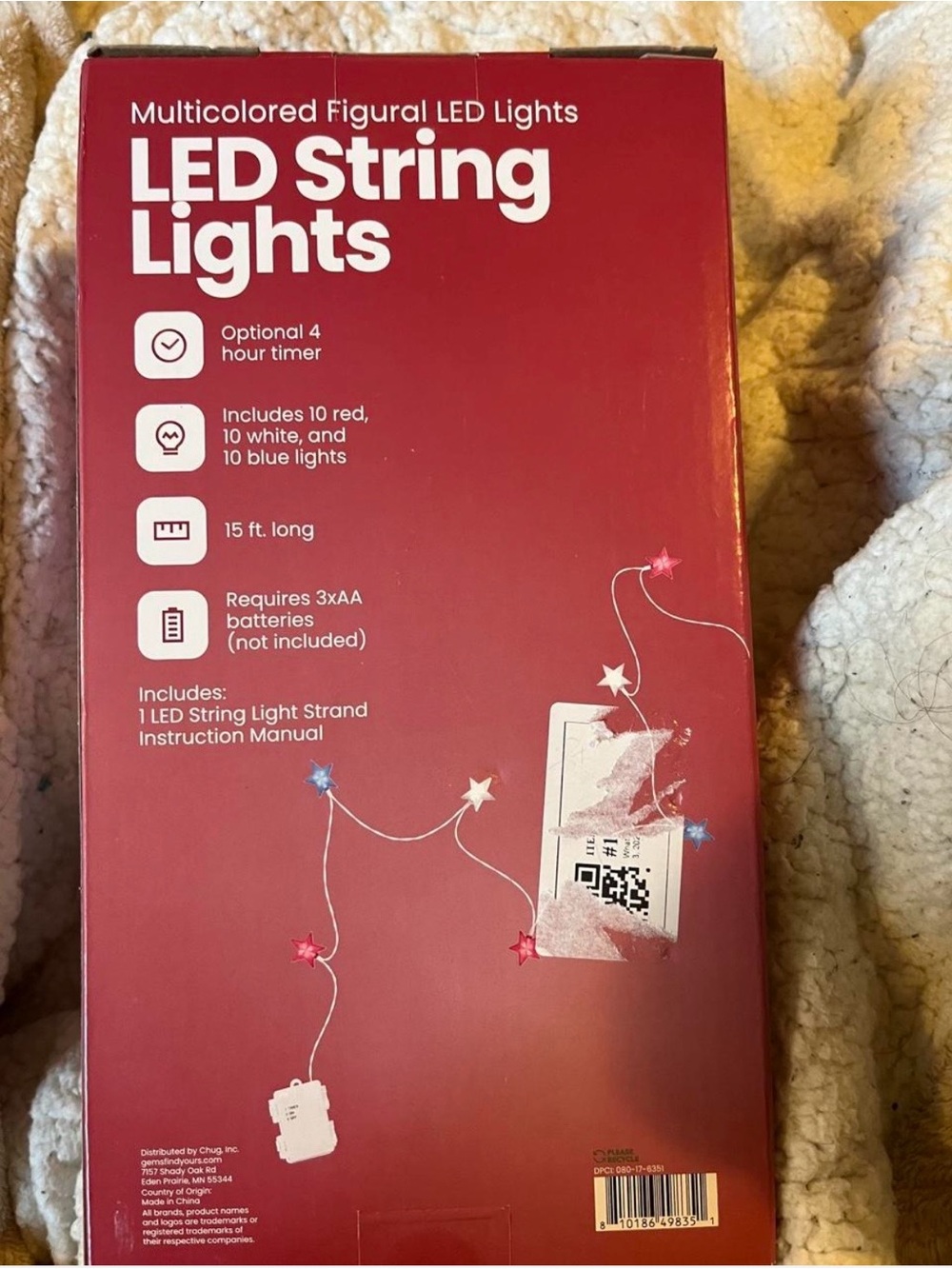 LED String Lights - Multicolored Star Shapes - Picture 2 of 2